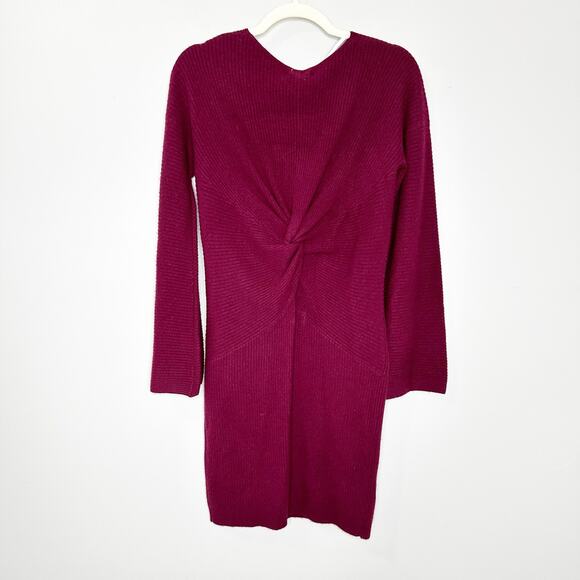 Naadam Womens Twisted Ribbed Wool And Cashmere-Blend Mini Dress Pink XS NWT - Picture 3 of 10